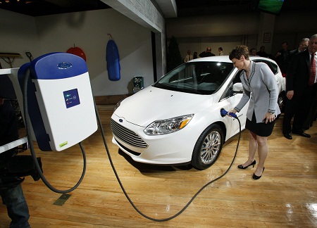 Ford Focus Electric charger Leviton image via Ford